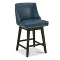 thumbnail image 4 of CHITA 26 inch Faux Leather Swivel Upholstered Counter Height Bar Stools with Full Back, Dark Blue, 4 of 12