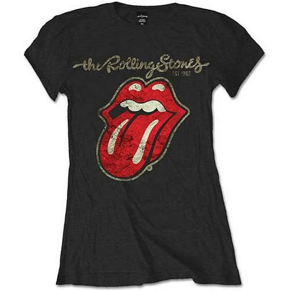 The Rolling Stones Ladies T-Shirt: Plastered Tongue (Large)