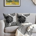 thumbnail image 3 of Grey Gray Black Pillow Covers 20x20 Set of 2 Dahlia Flower Outdoor Decorative Throw Pillows Modern Geometry Art Farmhouse Pillowcases Linen Cushion Case Decor for Home Sofa Couch Bed, 3 of 6