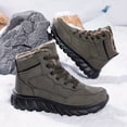 thumbnail image 2 of Men's High-Top Snow Boots, Winter Warm Fleece-Lined Outdoor Sports Shoes, Solid Color, Lace-Up Closure, PU Upper, Fabric Inner & Insole, EVA Sole, for Hiking & Casual Use - Black/Khaki, Winter Boots, 2 of 10