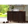 thumbnail image 5 of Winda Modern and  3-Door Dark Brown Wooden Entryway Shoes Storage Cabinet, 5 of 5