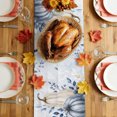 thumbnail image 4 of Navy Blue Pumpkin Fall Cotton Linen Rectangle Table Runners 13"x48", Thanksgiving Weeping Coastal Autumn Coffee Table Runner Dresser Scarves Table Runners for Wedding Party Banquet Dinner Decor, 4 of 7