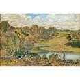 thumbnail image 2 of Childe Hassam 18x13 Gold Ornate Wood Frame and Double Matted Museum Art Print Titled - Extensive Landscape with River (1917), 2 of 4