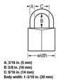 thumbnail image 2 of Master Lock 1-3/16” Solid Brass Body Padlock, 2 of 5