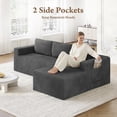 thumbnail image 5 of Modular Sectional Sofa Couches L-Shape Couch 3 Seat Modular Sofa Memory Foam Sectional Couches for Living Room, Cloud Couch with Oversized Chaise (Grey Stripe, 94.5" Right Facing Chaise), 5 of 13