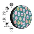 thumbnail image 4 of Fotbe Colorful Easter eggs Pattern Spare Tire Cover Thickening Universal Fit for Jeep, Trailer, RV, SUV, Truck, Tough Tire Wheel Soft Cover-15 inch, 4 of 6