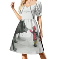 thumbnail image 2 of Vestido con motivo tradicional rumano, vestidos de moda para mujer, vestidos de verano para mujer, 2 of 7