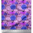 thumbnail image 1 of Soimoi Modal Satin Fabric Purple & Lavender Blue Flower Floral Print Sewing Fabric Yard 42 Inch Wide, 1 of 1