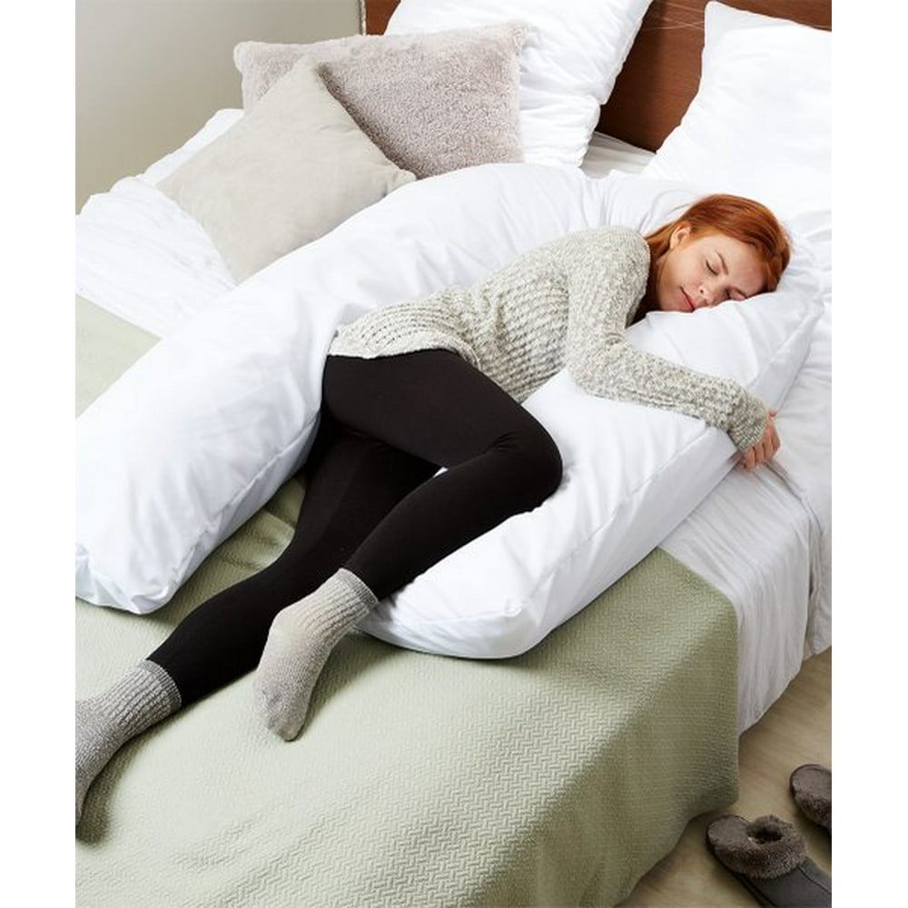 Total UShaped Body Pillow by Hermell Products includes White Cover