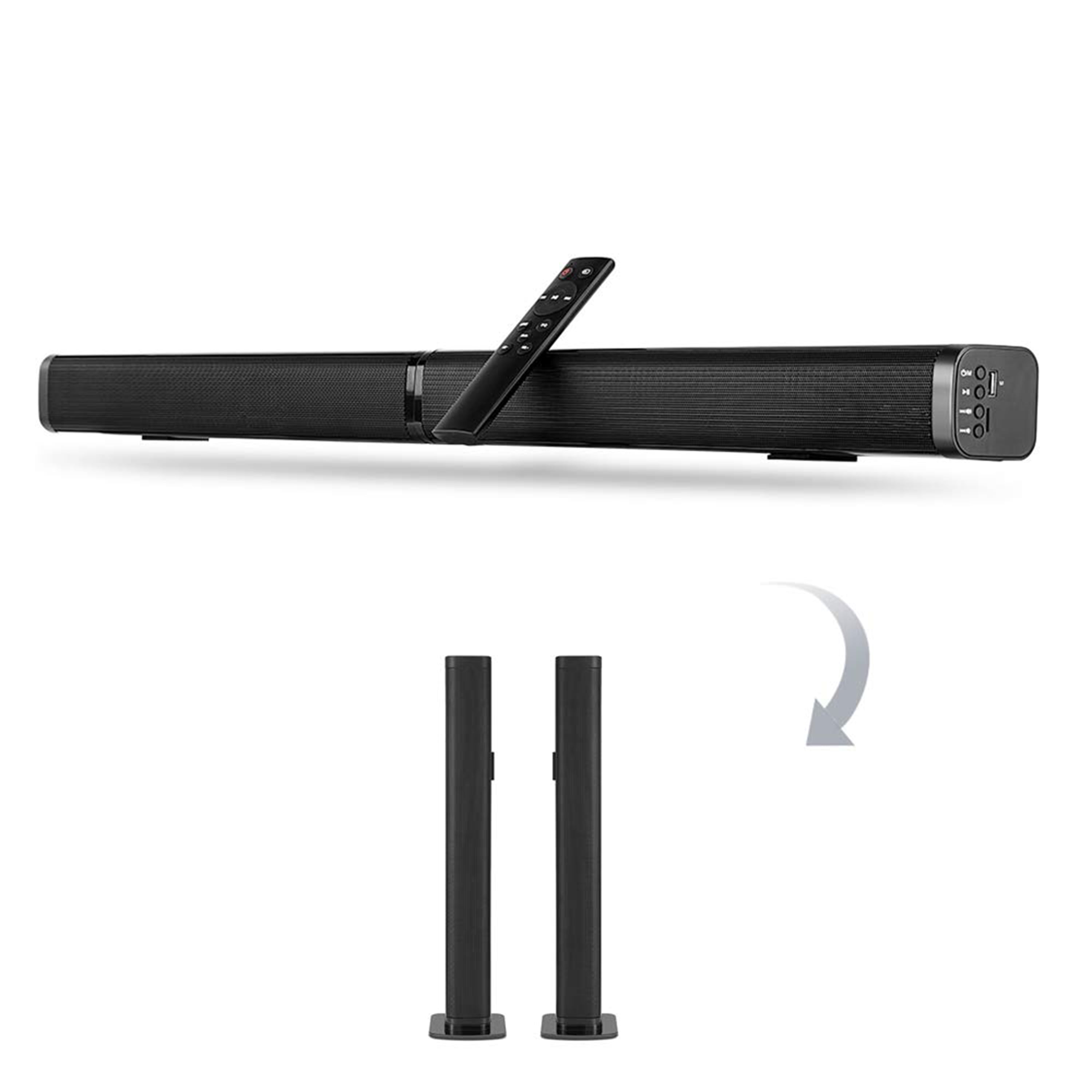 Bluetooth 5.0 Lautsprecher Tragbar TV Soundbar 10W Stereo Subwoofer FM Soundbox 