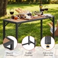 thumbnail image 5 of Pirecart 40" Bar Table, Outdoor Counter Height Table W/ Adjustable Foot & HDPE Top, E-Coating & Hammer-Finish Frame, All Weather for Hot Tub,Balcony,Poolside,Kitchen, Yellow Teak, 5 of 10