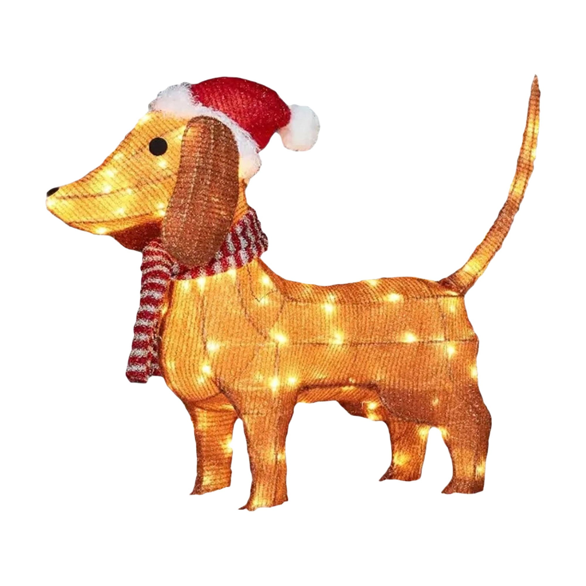 JYYYBF Light Up Dog Christmas Holiday Lawn Ornaments LED Lighted Dog