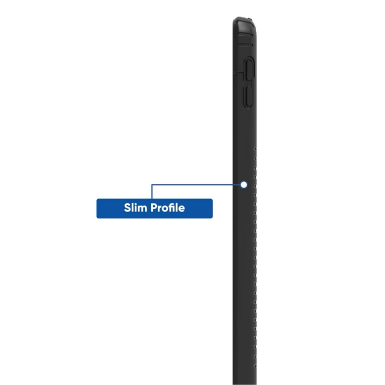 onn. Slim Rugged Tablet Case for iPad (7th, 8th, 9th generation) - Black/Clear