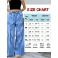 thumbnail image 7 of FEOYA Striped Wide Leg Lounge Pants for Women Drawstring Pj Pants Ladies Casual Pajama Bottoms Low Rise Drawstring Loose Sleepwear With Pockets M, 7 of 7