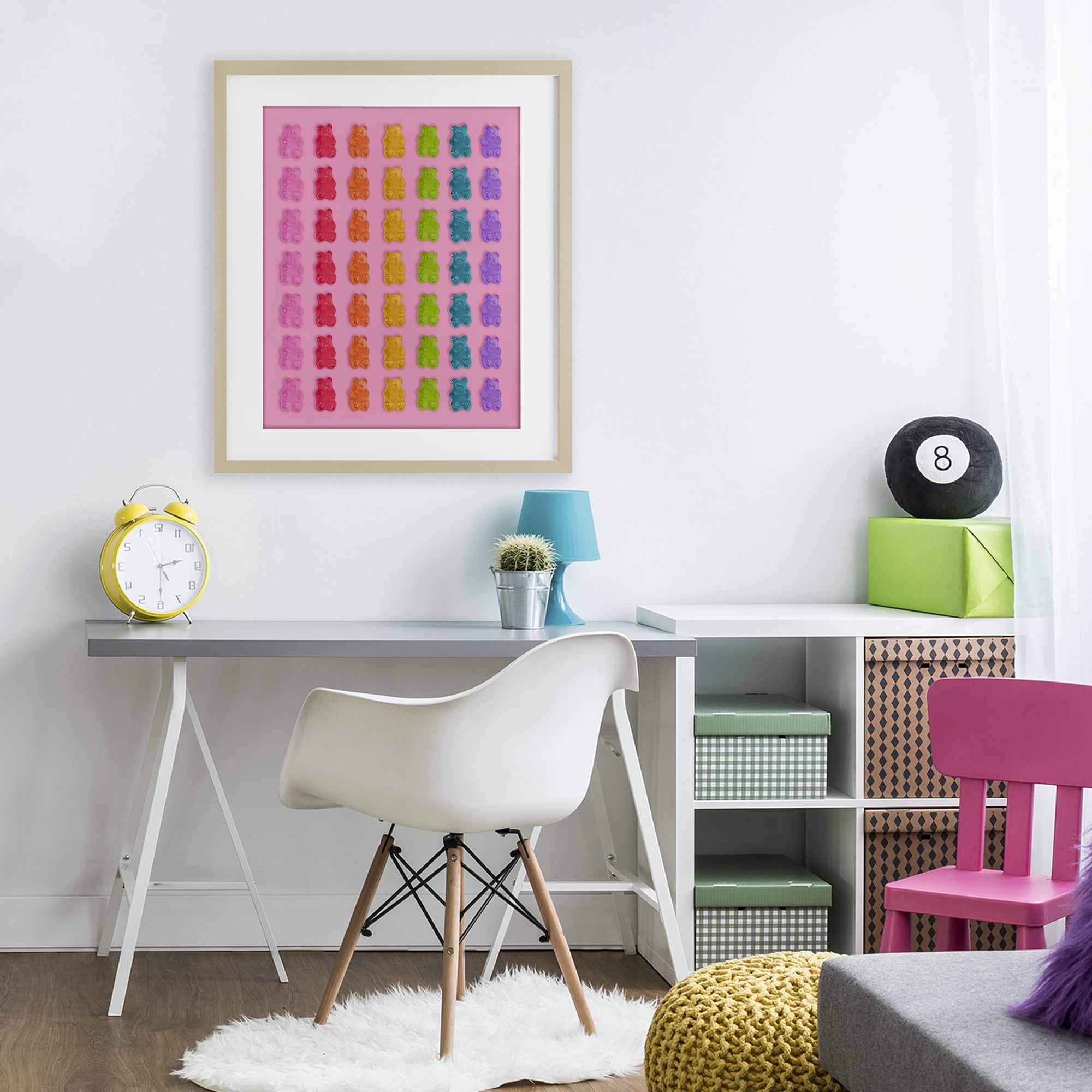 Stupell Industries Rainbow Bears in Stripes Birch Framed Print Under Glass, design by LISH Creative