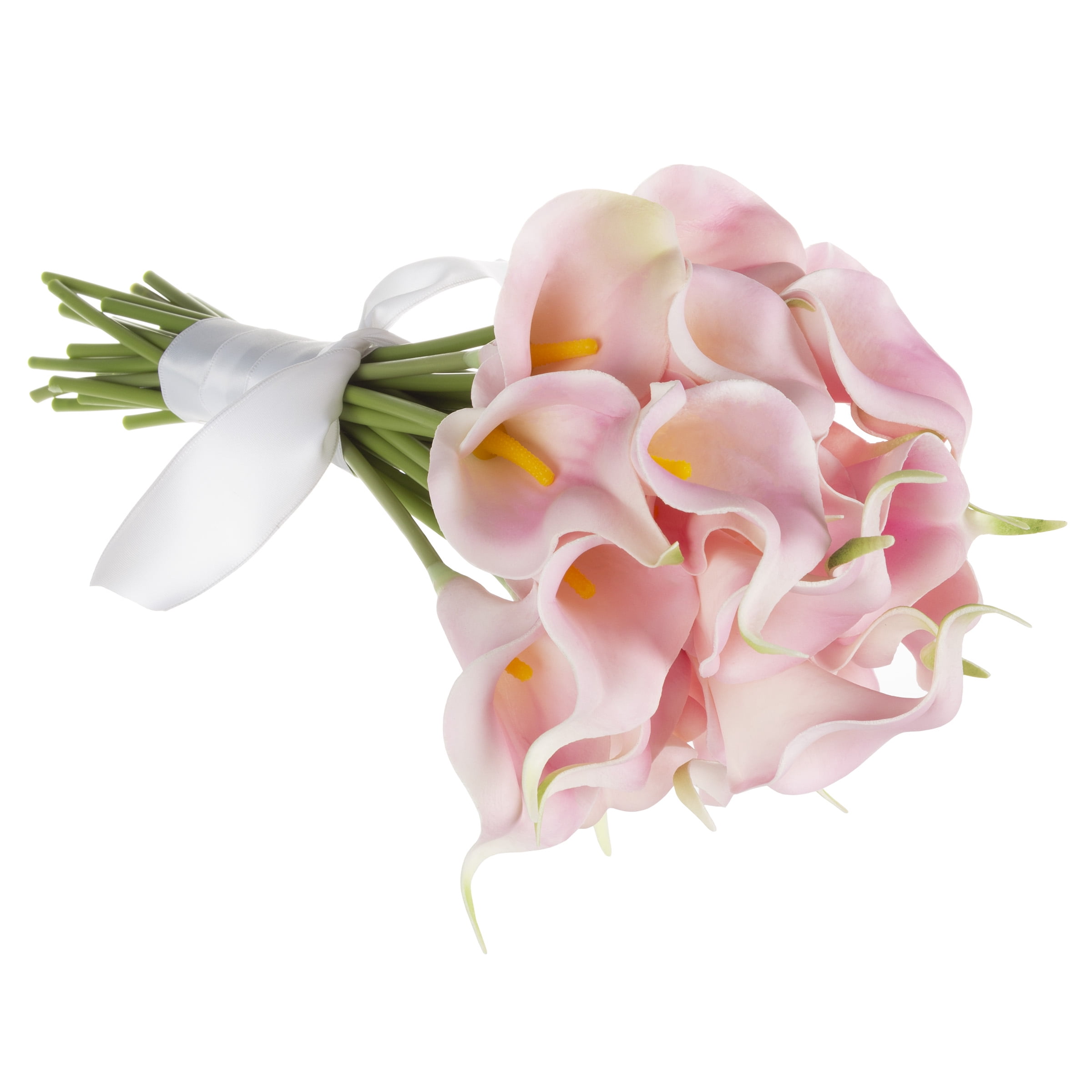 Pure Garden  24 Pc Artificial Calla-Lily with Stems Real Touch Fake Flowers, Coral Pink