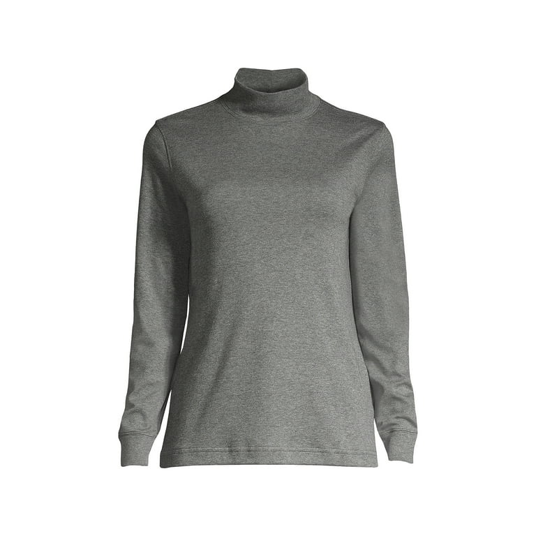 Lands' End Women's Plus Size Long Sleeve Supima Mock Turtleneck