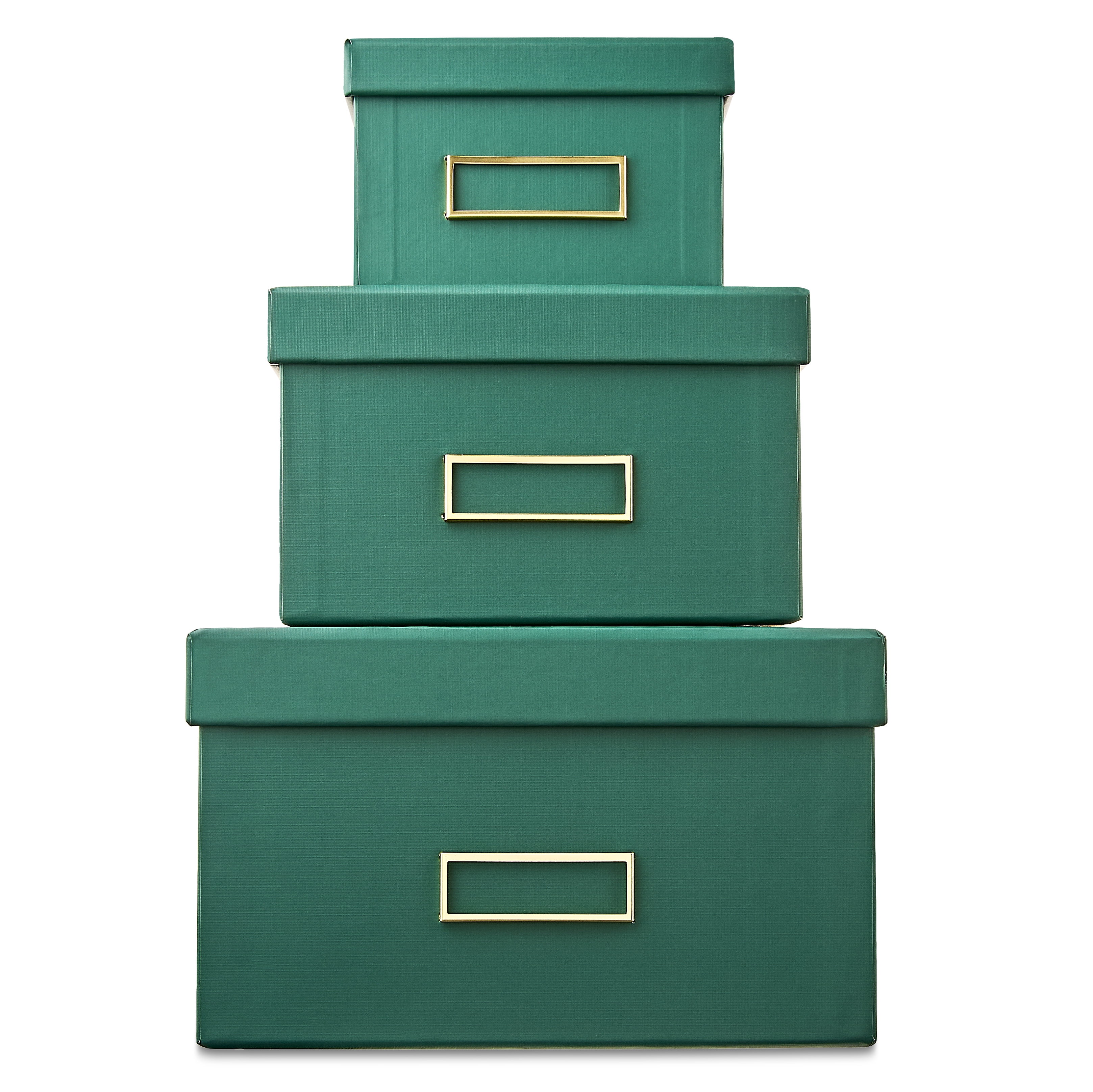 Pen+Gear 3-Piece Nesting Storage Box Set, Green Emerald