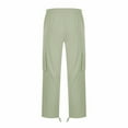 thumbnail image 3 of CHOK Men Flap Pocket Drawstring Elastic Waist Cargo Pants Straight-Fit Casual Pants Solid Trousers Relaxed Plus Size Long Pant, 3 of 8