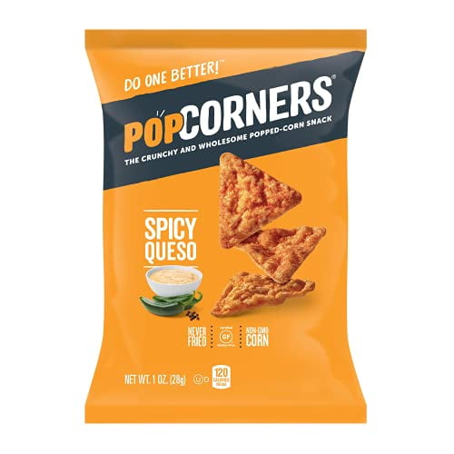 PopCorners GlutenFree Popped Corn Snacks, Spicy Queso, 1oz Bags, (20 Pack)