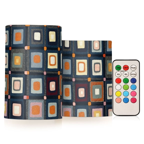 Yayeee Flameless Candles with Remote Flickering Battery Operated Multi Color Changing, Square Harmony