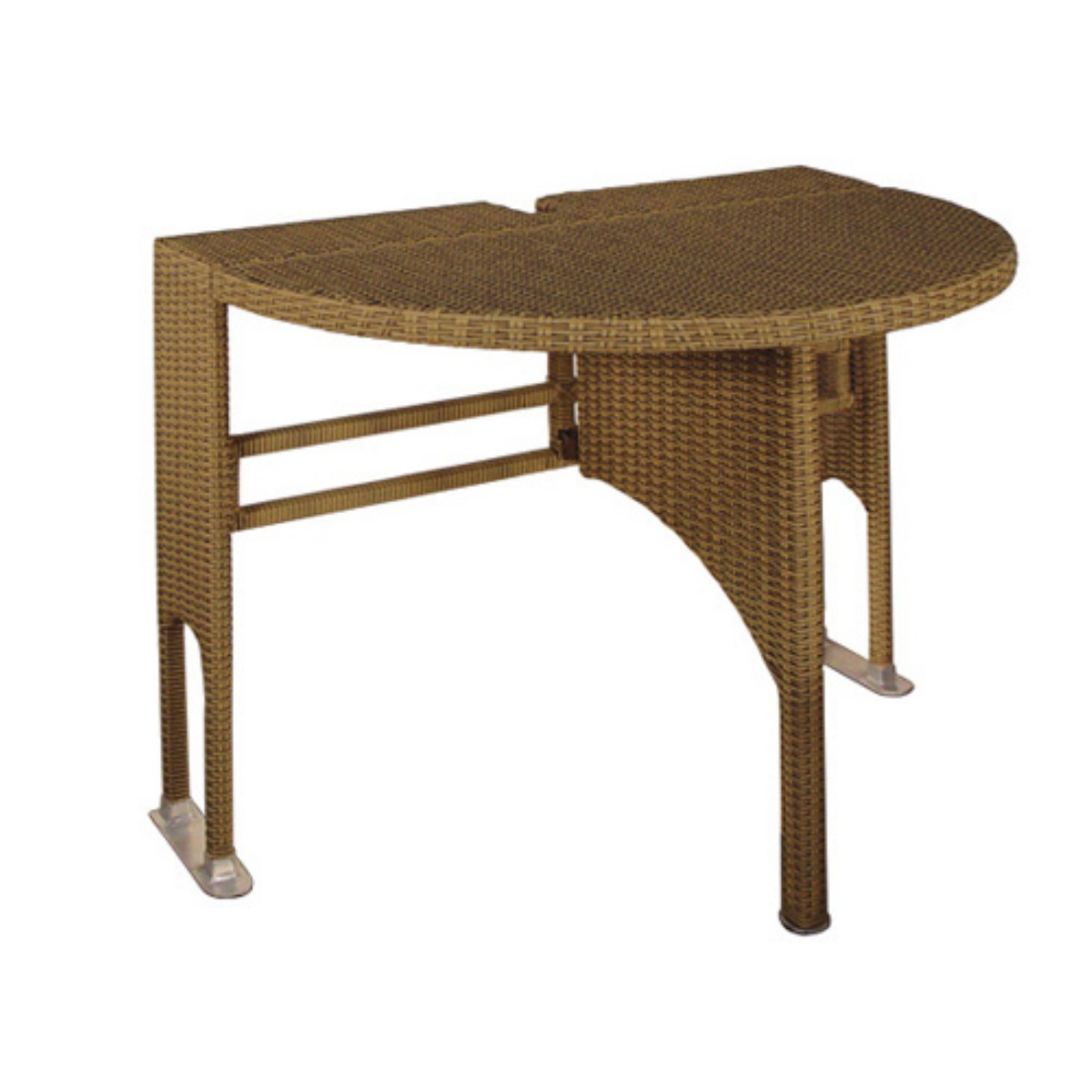 Blue Star Group Terrace Mates Adena All-Weather Wicker Coffee Color Table Set w/ 7.5'-Wide OFF-THE-WALL BRELLA - Chocolate Olefin Canopy - image 3 of 9