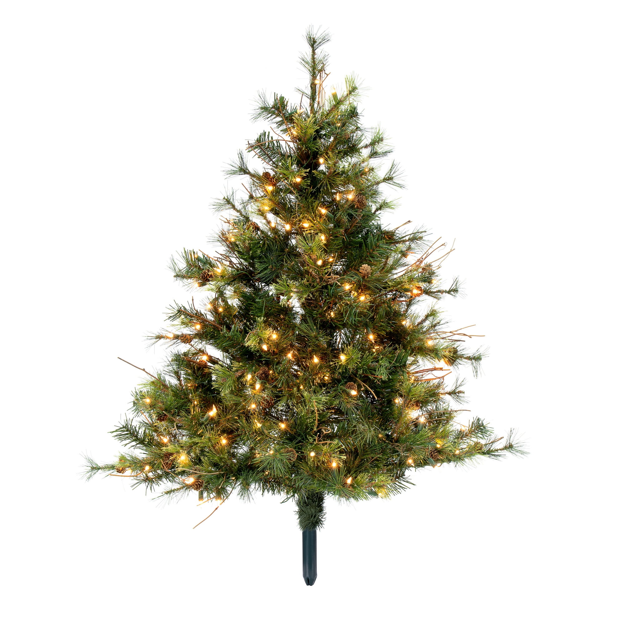 Vickerman 4' Mixed Country Pine Artificial Christmas Wall Tree, Clear