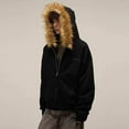 thumbnail image 4 of Goodtrade8 Mens Hooded Jackets Zipper Outwear Solid Color Warm Long Sleeve Fleece Winter Coats for Men, 4 of 6