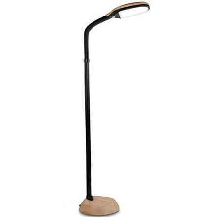 Brightech Litespan LED Bright Reading and Craft Floor Lamp - Modern Standing Pole Light & Gooseneck - Dimmable, Adjustable Task Lighting Great in Sewing Rooms, Bedrooms – Natural