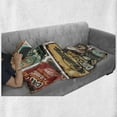 thumbnail image 6 of Vintage Soft Flannel Fleece Blanket, Nostalgic Art Auto Service Garage Funk Style Highway Logo Repair Road Grunge Design, Cozy Plush for Indoor and Outdoor Use, 50" x 70", Multicolor, by Ambesonne, 6 of 6