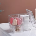 thumbnail image 5 of Caja de almacenamiento de cosméticos transparente, organizador de maquillaje, hisopo de algodón, almohadilla de almacenamiento, escritorio, 5 of 5