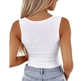 thumbnail image 4 of Lumtrix Tank Tops for Women 2026 Summer Sleeveless Scoop Neck Ribbed Tops Cute Spring Casual Fitted Basic Cami Shirts White 2XL, 4 of 4