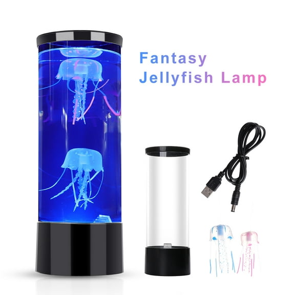 Tanbaby Jelly Fish Lamp,6 Alternating Colors Large Electric Jelly Fish Tank Mood Light(Black)