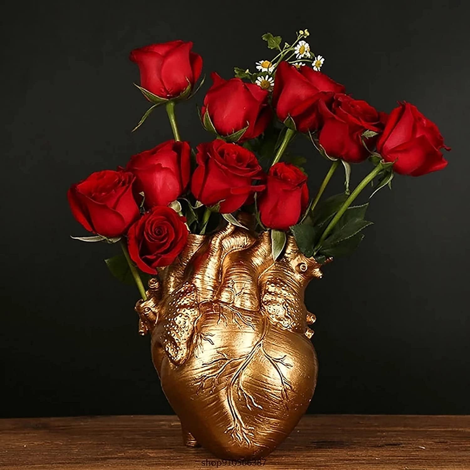 Resin Anatomical Heart Vase