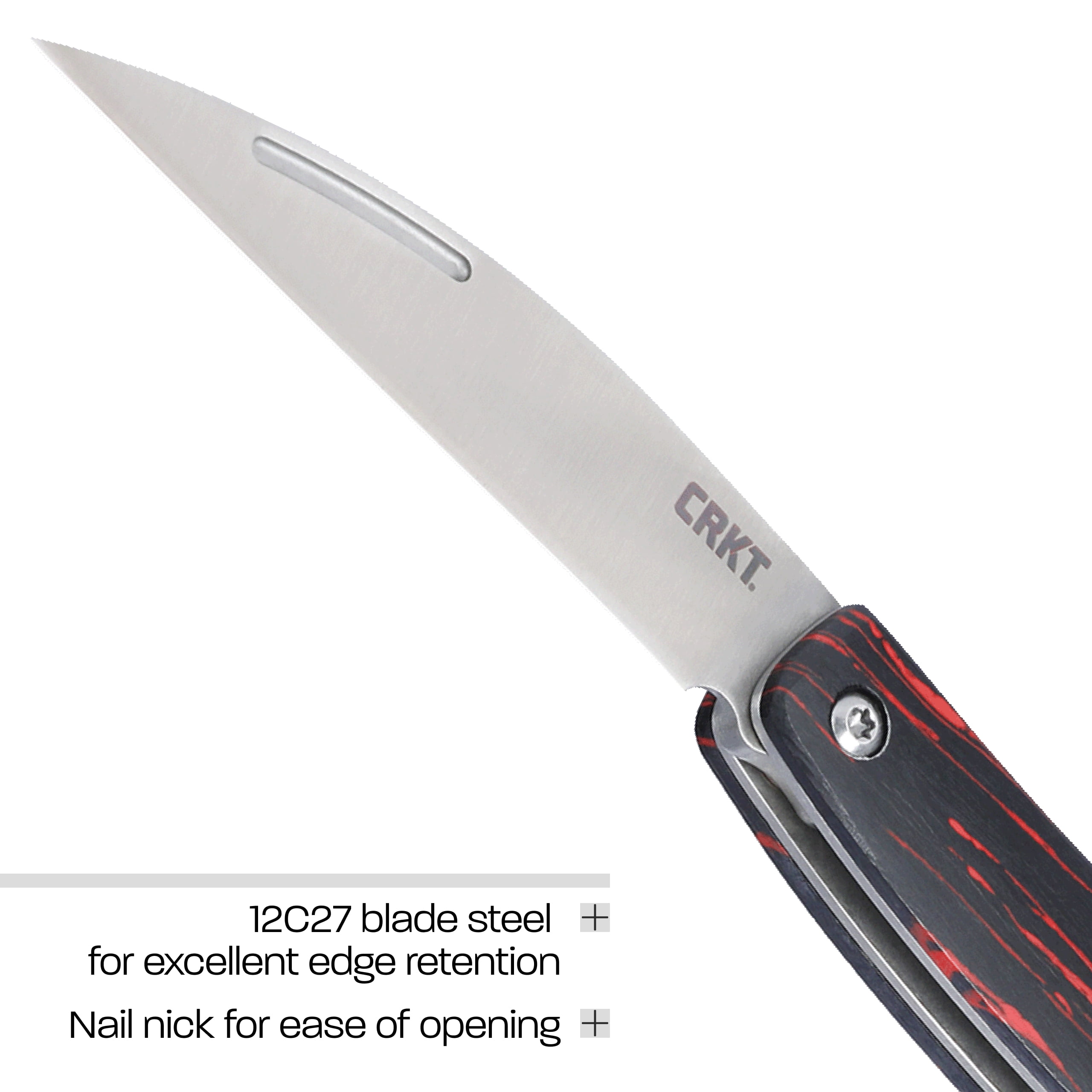 CRKT Forebear Everyday Carry EDC Pocket Folding Knife with Slip Joint: 12C27 Plain Edge Blade, G10 Handle, 4810