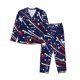 thumbnail image 1 of Fotbe Red White Blue Fireworks 1 Conjunto de Pijama de Manga Larga para Mujer con Estampado, Ropa de Dormir de 2 Piezas, Conjunto de Casa Suave y Cómodo con Bolsillos-Small, 1 of 7