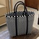 thumbnail image 3 of Bolso de mano de gran capacidad, moderno bolso de vacaciones para mujer, nuevo bolso de plástico portátil tejido a mano, bolso de playa de verano, 3 of 5