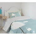 thumbnail image 4 of Ambesonne Blue Quilted Bedspread Set 2 Pcs, Vintage French Bride, Twin Size, Pale Blue White, 4 of 6