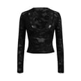 thumbnail image 6 of XIYON Tshirts For Women Women's Slim Fit Long Sleeve V Neck Lace Top Elegant Basic For Daily Wear And Casual Outings Classic Summer Clothes 2026, 6 of 7