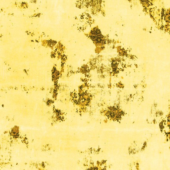 Ahgly Company Indoor Square Abstract Yellow Modern Area Rugs, 7' Square