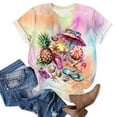 thumbnail image 6 of Women's Tops Under $10 Free Shipping Casual Pullover Printed Short Sleeved Round Neck Top, 6 of 9