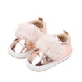 thumbnail image 2 of Biezeib Infant Baby Girls Moccasins Plush Embellished Soft Sole PU Leather Flat Shoes Prewalker Anti-Slip Shoes First Walker Shoes, 2 of 7