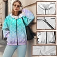 thumbnail image 6 of SCRAWLGOD Colorful Fish Scales Zip Hoodies for Women Lightweight Hooded Sweatshirt Zipper Front Women Park with Pockets Graphic Zip Up Hoodies for Women Size S, 6 of 7