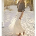 thumbnail image 4 of Jupes de Plage Plissées A-Line Maxi Dentelle Florale pour Femmes, 4 of 7