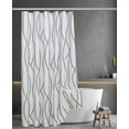 thumbnail image 3 of Extra Long Textured Fabric Shower Curtain 72 Inches Width by 84 Inches Length, Sage Printed Dancing Bathroom Curtains Machine Washable, 3 of 5