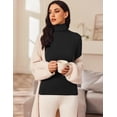 thumbnail image 5 of Zeagoo Womens 2 Packs Long Sleeve T-Shirts Mock Neck Turtleneck Slim Fitted Basic Crop Tops, 5 of 6