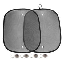 Unique Bargains Car Window Shade Foldable Side Window Sun Shade 44x36cm 17.32"x14.17" Car Sunshade Nylon Mesh Black