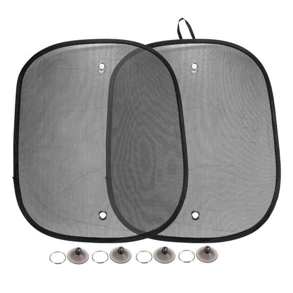 Unique Bargains Car Window Shade Foldable Side Window Sun Shade 44x36cm 17.32"x14.17" Car Sunshade Nylon Mesh Black