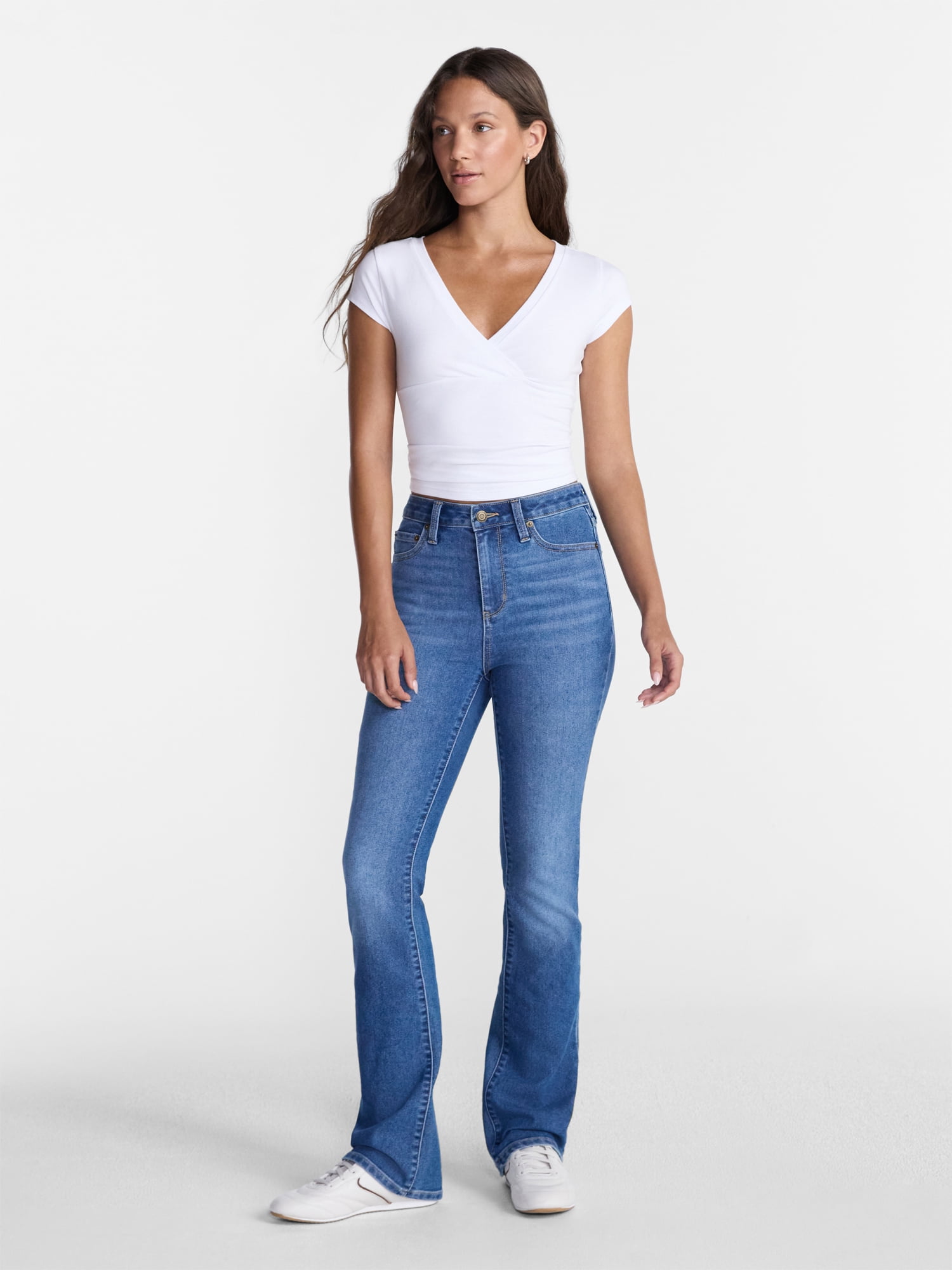 No Boundaries Stretch Denim Bootcut Jeans, 32" Inseam, Women's and Plus Sizes 00-28W