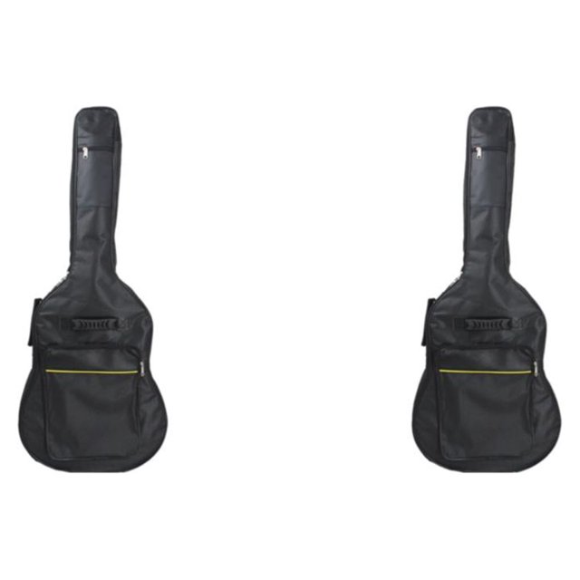Wosthever Poliéster excelente impermeable y a prueba de humedad funda de cojín de guitarra clásica mochila bolsa de guitarra negro negro 2Conjunto